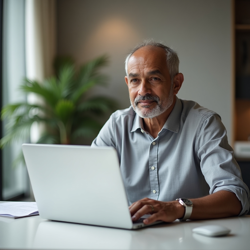Adult participant engaged in an online wellness webinar on hydration and recovery